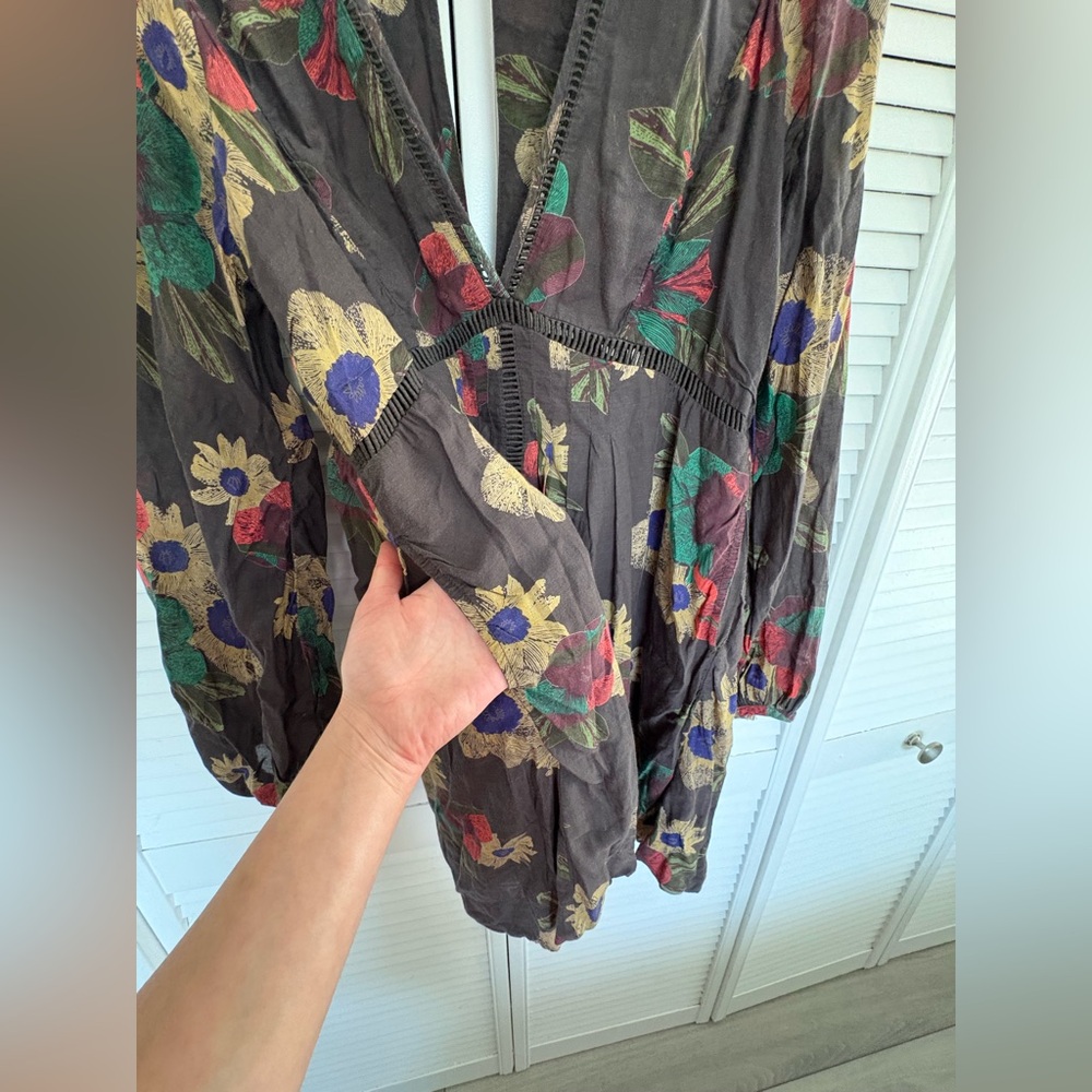 🌼 Free People Strawberry Fields Floral Tunic Mini Dress | Size M - Picture 5 of 16